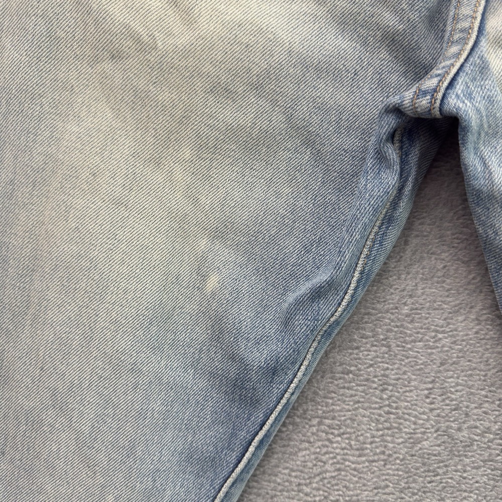 Levis 501 Selvedge Denim Jeans Men 34x34 Light Wash Button Fly Distressed Modern - Picture 9 of 16